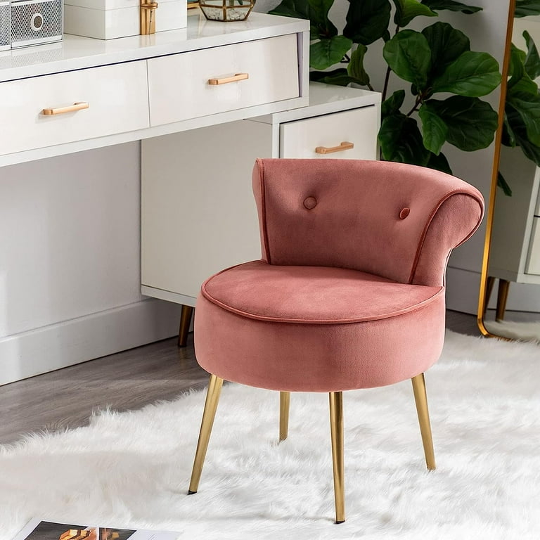 Duhome Velvet Vanity Chairs With Back Upholstered Foot Stool