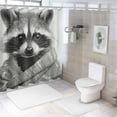thumbnail image 7 of Orinice Raccoon Bathroom Decor Set Colorful Luxurious Graphic Print Polyester Fabric Fashion with Hooks Shower Curtain Washable Multi Size Waterproof Shower Curtain for Bathroom 60x72, 7 of 7