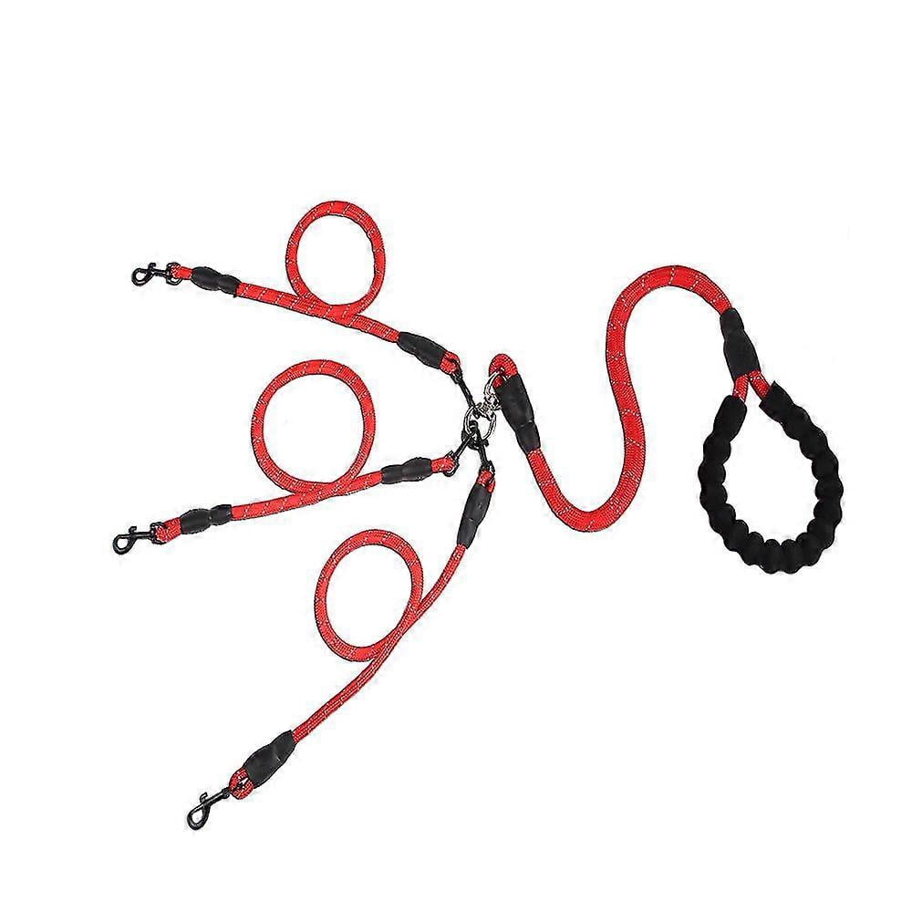 3 Way Dog Coupler Leash 360 Swivel No-Tangle Durable Nylon Pet Tractions Leash Lead For Multiple Dog Walking