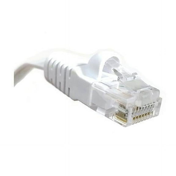 Micro Connectors  Category 6 UTP RJ45 Flat Patch Cable - White - 100 ft.