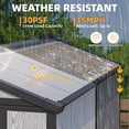 thumbnail image 5 of MELLCOM 4 x 6 FT Resin Outdoor Storage Shed with Floor, Resin Outdoor Storage Tool Shed with Windows and Lockable Door, Garden Shed for Lawnmower, Bike, Pool Supply, 5 of 9