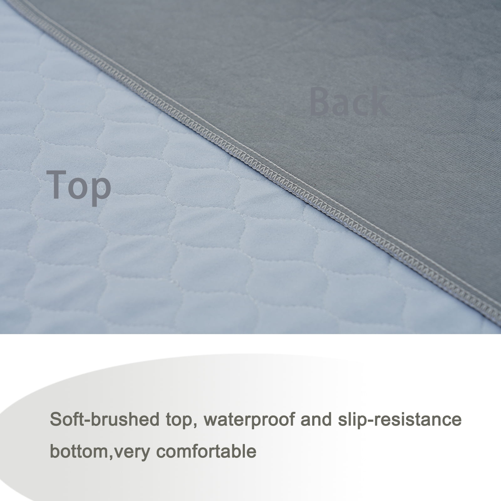2 Pack Soft-brushed Absorbent Incontinence Underpads Leakproof Bed Pads Washable Reusable 34X52 Fit Full Bed Waterproof  Sheet Mattress Protector