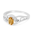thumbnail image 3 of 10k White Gold Oval Citrine And Diamond Ring, 3 of 6