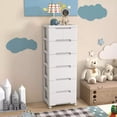 thumbnail image 3 of FONIRRA 7 Drawer Plastic Rolling Storage Cart, With 4 Universal Wheels Dresser Cabinet, White., 3 of 8