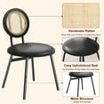 thumbnail image 3 of EastVita Set of 4 Modern Dining Chairs,Thick Upholstered Kitchen Dining Room Chairs with Metal Legs,Space Saving,Black (4-Pack), 3 of 8