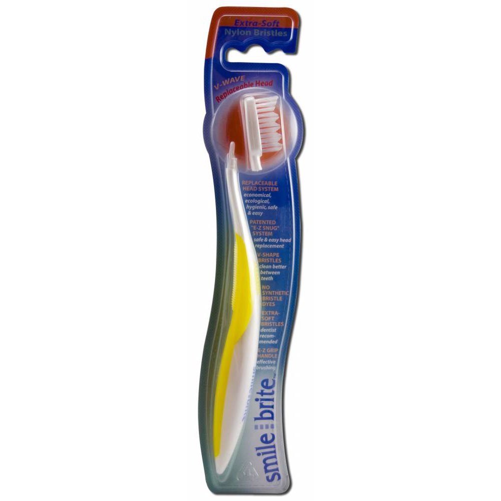 Smile Brite Toothbrushes Replaceable Head Toothbrushes Nylon, VWave