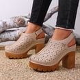 thumbnail image 7 of Bkhluea Women Cutout Platform Block Heel Sandals Comfortable Footwear For Party Daily Casual Outdoor Activities, 7 of 7
