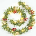 thumbnail image 5 of Waipfaru 6.5ft Pre-lit Christmas Garland, Flocked Christmas Garland with Lights Decorated with Berries, Snowflake for Mantels Parties Tables Xmas Decor, 5 of 7