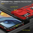 thumbnail image 5 of Dteck For Motorola Moto G Stylus 5G (2022),Magnetic Ring Holder Stand Shockproof Slide Lens Protector Case Cover,Red, 5 of 7