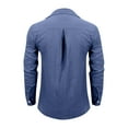 thumbnail image 5 of Designer Spring Summer Men's Casual Cotton Linen Solid Color Long Sleeve Shirts Loose Shirts M, 5 of 5