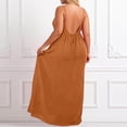 thumbnail image 2 of Glisme Casual Dresses For Women Plus Size Dress Sleeveless Loose Backless Maxi Robe Housecoat Wear Summer Outfit Orange Sundress Party Dresses, 2 of 6