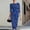 Blue, variant on Women's Vintage Polka Dot Midi Dress, Crew Neck 3/4 Sleeve Self Tie Waist Slim Bodycon Knee-Length Pencil Dress Blue XL(XL)