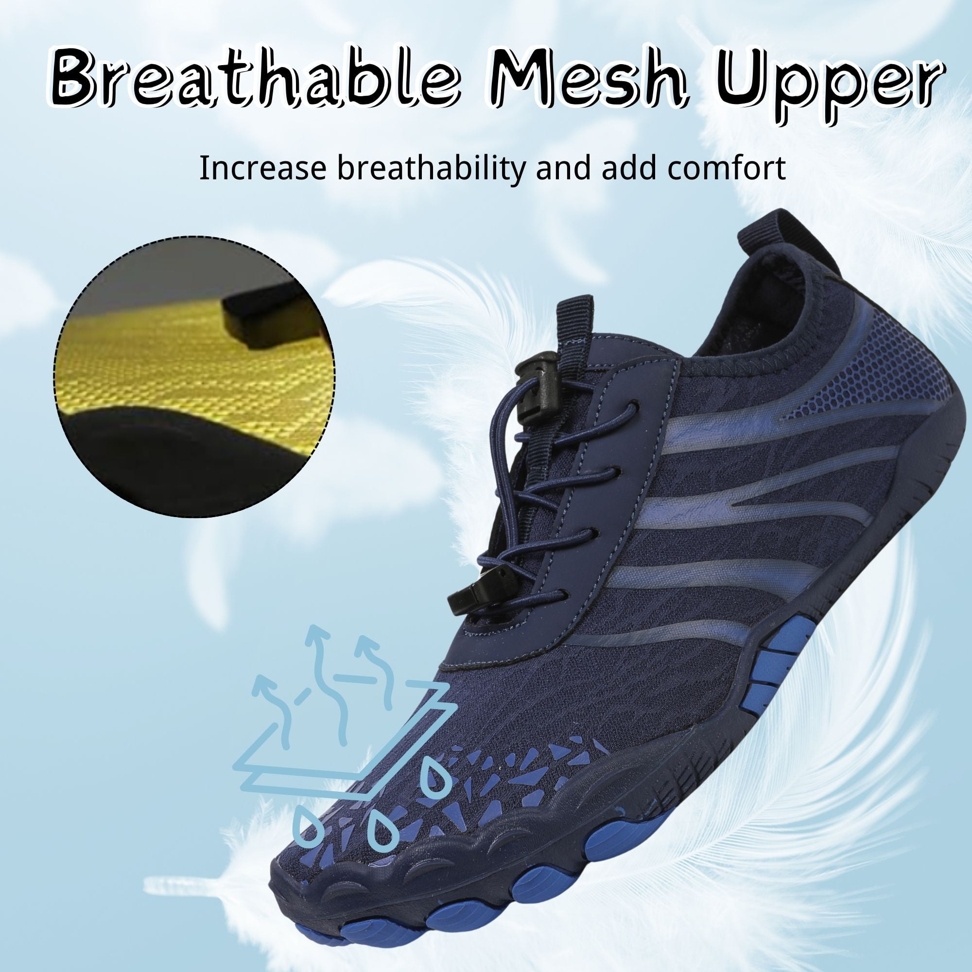 BERANMEY Women's Lightweight Sport Barefoot Shoes Non-slip Breathable Footwear Water Shoes for Womens & Mens Athletic Hike Wide Toe Box Shoes Outdoor Swim Beach