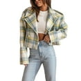 thumbnail image 2 of BILIKEYU Women's Fashion Collar Plaid Printed Cardigan Jacket, Cardigan Sweaters for Women, Fall Clothes, Womens Tops, 2 of 6