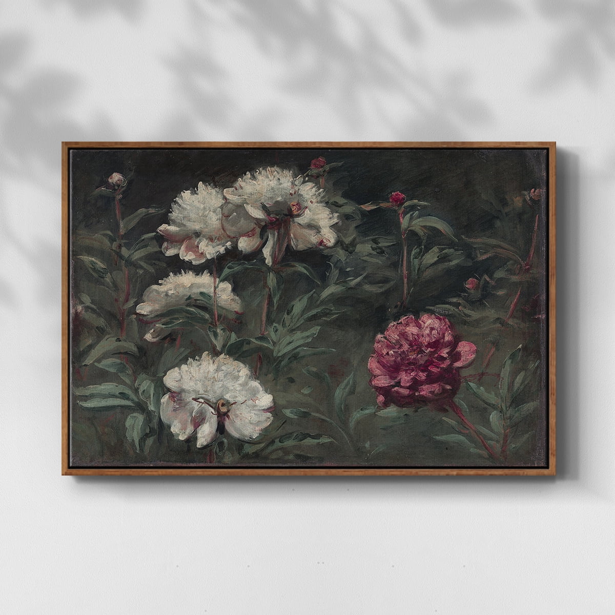 Vintage Botanical Print-LXXXVIII By Wexford Home Framed in Walnut Wood Gallery Wrapped Canvas 27 in. x 41 in.