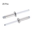 thumbnail image 4 of Unique Bargains 5mm Diameter 20mm Grip Length Silver Tone 304 Stainless Steel Blind Rivets 25 Pack, 4 of 4