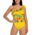thumbnail image 2 of Yiaed Bless This Home Print Women One Piece Swimsuits Tummy Control One Shoulder Bathing Suits Pattern Ruffle Swimwear-Large, 2 of 8