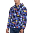 thumbnail image 3 of Naloa Black Cats And Flowers Men's Casual Hooded Collar Drawstring Hoodies Pullover Sweatshirts Casual Long Sleeve Shirts-4X-Large, 3 of 7