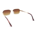 thumbnail image 4 of Rhinestone Jewel Stud Metal Rimless Bevel Lens Rectangle Sunglasses Gold - Brown, 4 of 4