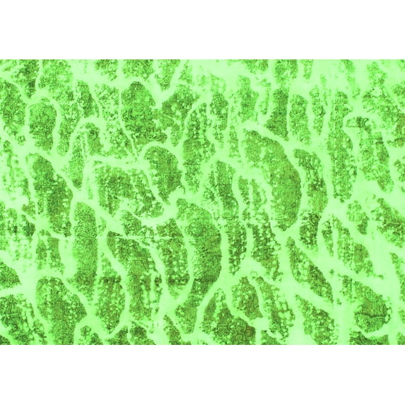 Ahgly Company Indoor Rectangle Abstract Green Modern Area Rugs, 8' x 10'