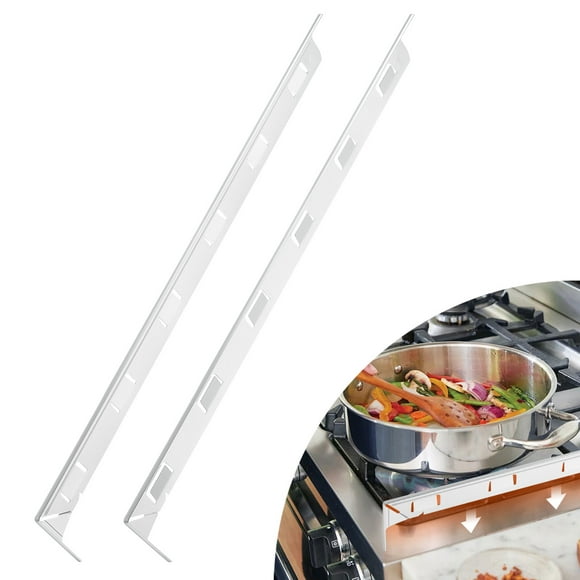 2 Packs Stove Gap Covers, Aluminum Stove Gap Filler Range Trim Kit 23.6Inch Length for Kitchen (0.2Inch Width, Silver)