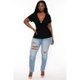 thumbnail image 2 of Plus Size Isela Twist Front Top - Black, 2 of 5