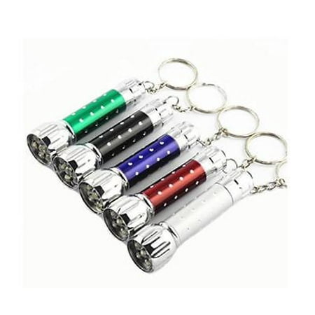 LWS LA Wholesale Store 10 Portable 5 LED Mini Flashlights Light Up Torch Keychain Key Ring Key Chain