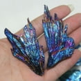 thumbnail image 3 of MATROOY Natural Quartz Crystal Rainbow Titanium Cluster Blue Flame Feather Healing Stone-5~10g, 3 of 8