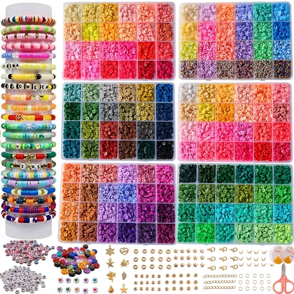 Kit para hacer pulseras XMZCOLA, 144 colores, perlas de polímero