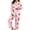 Pink, variant on Womens Christmas Pajama Set Long Sleeve Collared Top and Pants Festive Holiday Sleepwear Cozy Loungewear for Home and Nights