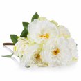 thumbnail image 2 of Enova Home 7 Heads 20" Tall Artificial Silk Peony Stem Fake Flowers Bush for Home Office Garden Decoration (Cream), 2 of 3