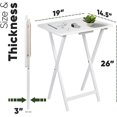 thumbnail image 2 of HYJY 2 Piece Set, Multifunctional Solid Wood TV Snack Tray Tables for Indoor Use, White, 2 of 16