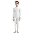 thumbnail image 3 of Rswnyirn Kids Girls Boys One Piece Gymnastics Full Body Bodysuit Long Sleeve Ballet Dance Jumpsuit Ivory 15-16, 3 of 7