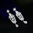 thumbnail image 3 of Opolski Women Simple Shiny Rhinestone Flower Long Dangle Earrings Wedding Bridal Jewelry, 3 of 8