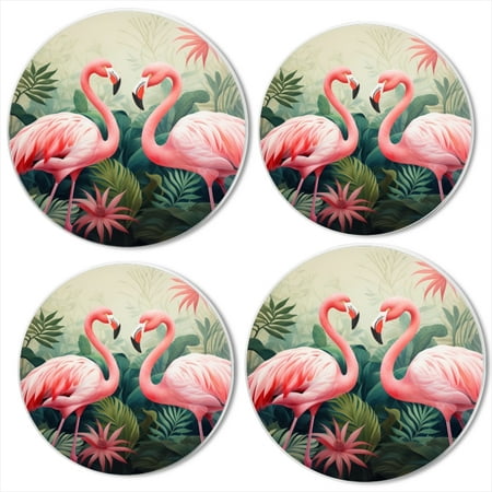 

Bahomeck Gas Stove Burner Cover Set Of 4 Pink Flamingos Stand In The Tropical Rainforest Metal Electric Stove Burner Covers Protecting Gas Stoves Kitchen Decor，8 Inch And 10 Inch