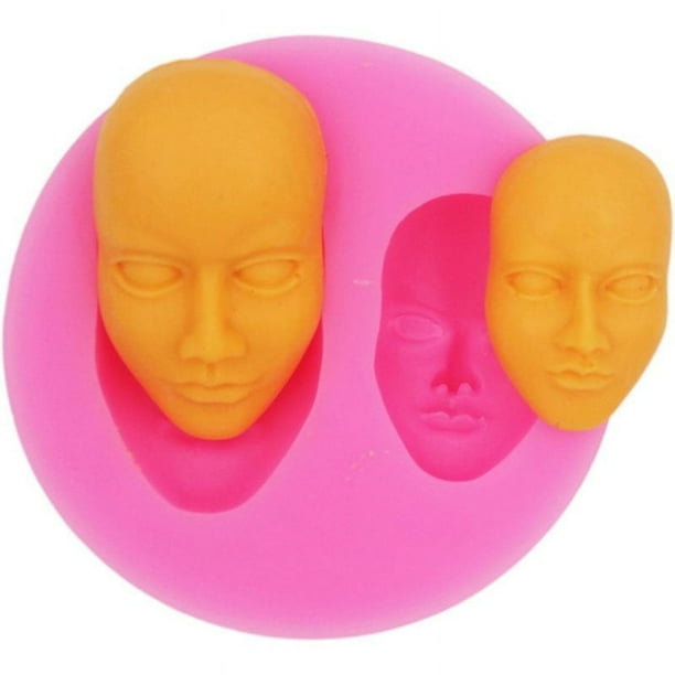 Molde facial 3D, molde de silicona para hacer jabón, hacer arte, dulces, fondant, pastel, cerámica, escultura de arcilla, modelado, reutilizable y fácil de lavar