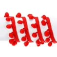 thumbnail image 3 of Uxcell 20 Yards Pom Pom Ball Fringe Trim Ribbon Sewing Trim DIY Crafts, 12mm Red, 3 of 6