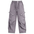 thumbnail image 5 of Bovxnpu Girls Summer Wide Leg Pants Solid Girls Summer Thin Bow Elastic Waist Wide Leg Casual Sports Pants, 5 of 7