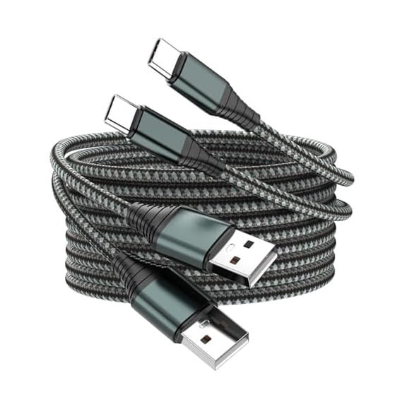 Quyaojz Long USB C Cable 10ft 2-Pack, USB to USB C Cable 10ft Fast Charging, USBA to USBC Charger 10 ft Cord Braided for iPhone 16/16 Plus/16 Pro/16 /iPhone 15 Series, Samsung, LG