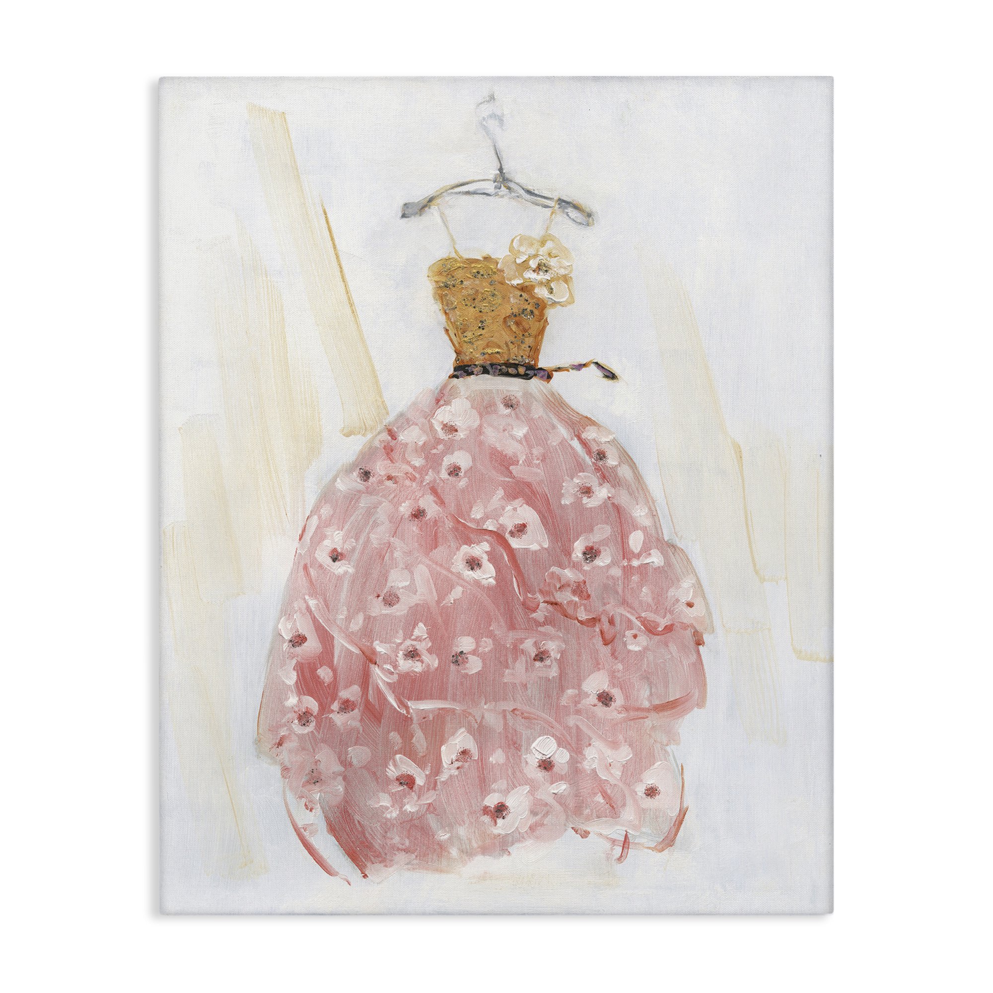 Stupell Industries Elegant & Sophisticated Pink Gown Fashion Painting Wrapped Canvas Canvas Art Print Wall Art, 24 x 30