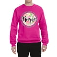 thumbnail image 3 of Floral Nurse Appreciation Pop Culture Unisex Crewneck Graphic Sweatshirt, Fuschia, Large, 3 of 5