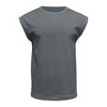 thumbnail image 6 of Mens Muscle Sleeveless Shirts Casual Cotton Workout Tank Tops Cut Off Shirts Gym Running Loose Fit Streetwear Top Dark Gray S, 6 of 6