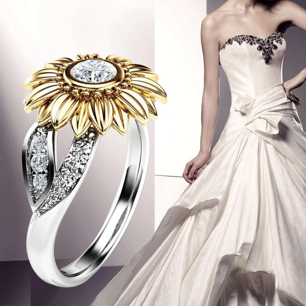 Sunflower ring diamond best sale