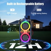 Dual 6.5-inch 160W Bluetooth Speaker, Large Party Speakers with Rich Bass, TWS Mode, Microphone Jack, Support Usb Aux TF for DJ Karaoke Games