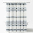 thumbnail image 4 of Urban Diamond Stripe Woven Tufted Eco-Friendly Recycled Cotton Shower Curtain Blue Single 72X72, 4 of 11