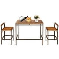 thumbnail image 2 of Costway 3 PCS Patio Rattan Wicker Bar wood Table Chair Outdoor, 2 of 10