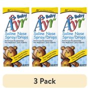 (3 pack) Ayr Baby Saline Nasal Spray/Drops, 1 Oz.