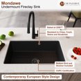 thumbnail image 3 of Mondawe 32" Fireclay Drop-In Undermount Single Bowl Kitchen Sink Thick Mounting Deck in Black, 3 of 9
