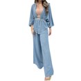thumbnail image 1 of xiaxaixu Pyjamas 2 Pièces pour Femmes Ensemble Chemise à Manches Longues + Pantalon Ensemble Loungewear, 1 of 6