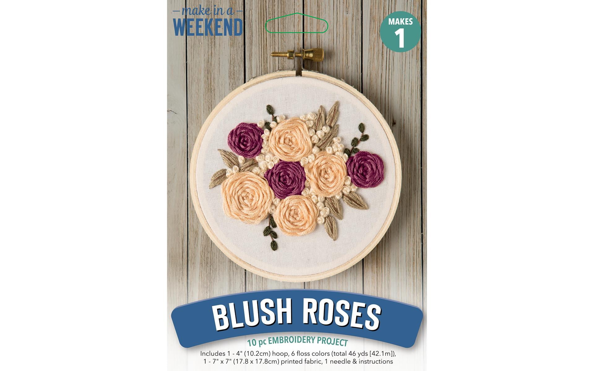 Leisure Arts Kit Weekend Embr 4" Blush Rose